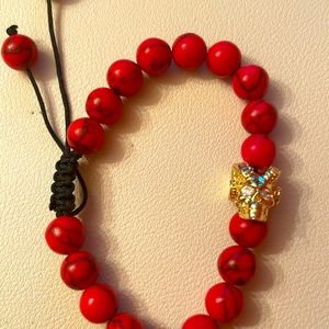 Skeleton pull string beaded bracelet